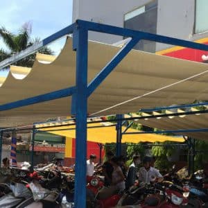 mai xếp lượn sóng nhà xe