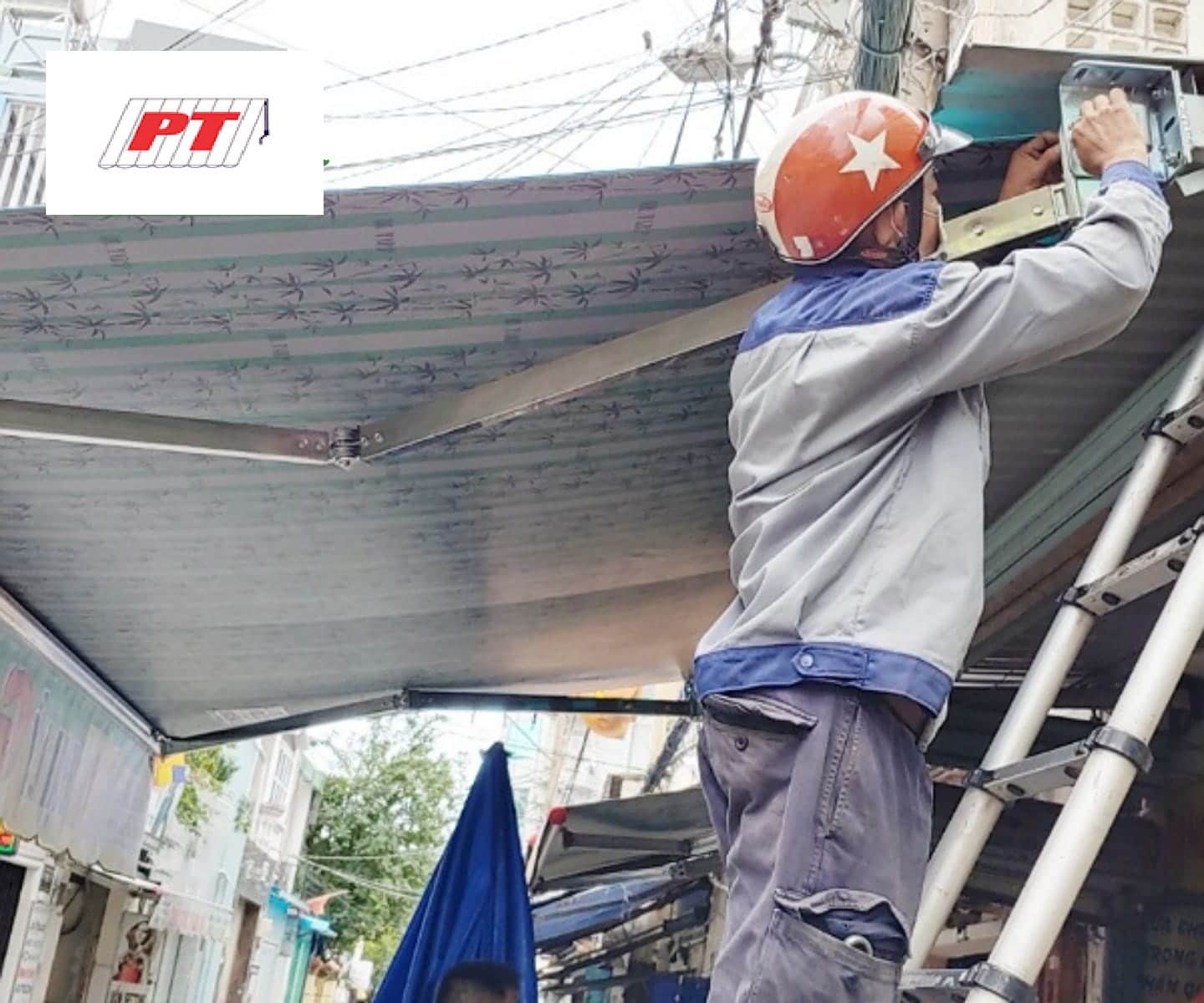 Thay bạt mái hiên di động