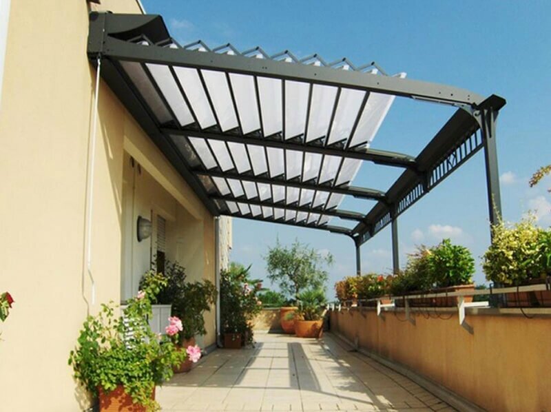 Mái xếp sân thượng - Giải pháp tối ưu cho không gian ngoài trời hiện đại