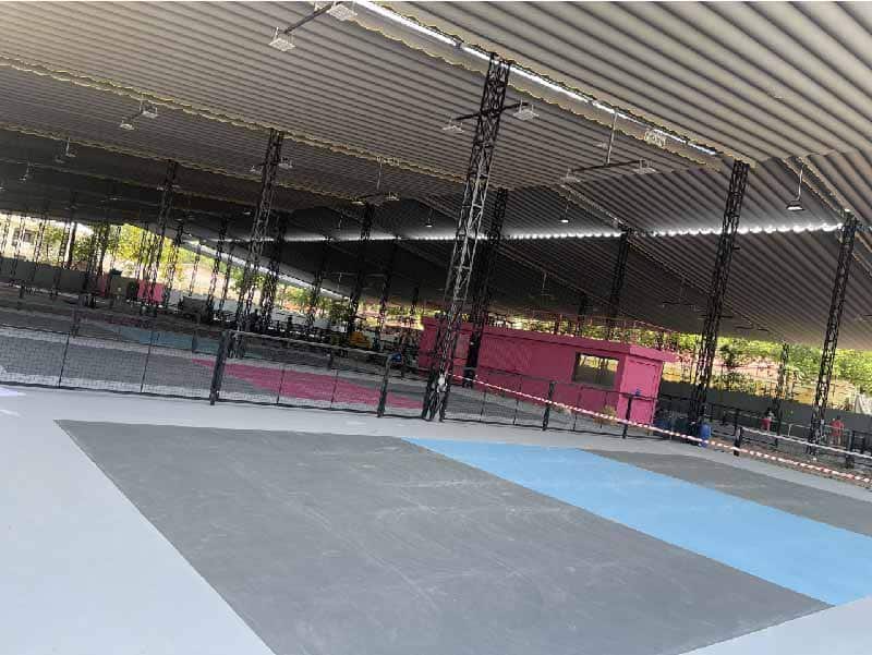 Mái xếp sân pickleball cộng hòa