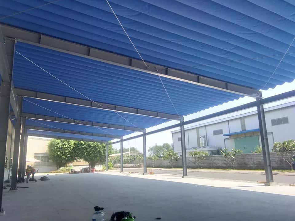Mái xếp nhà xe ngoài trời - Giải pháp tối ưu cho không gian đỗ xe hiện đại