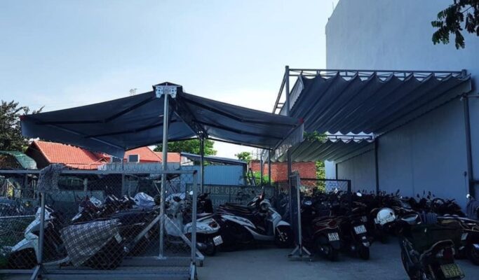 Mái xếp nhà xe ngoài trời - Giải pháp tối ưu cho không gian đỗ xe hiện đại